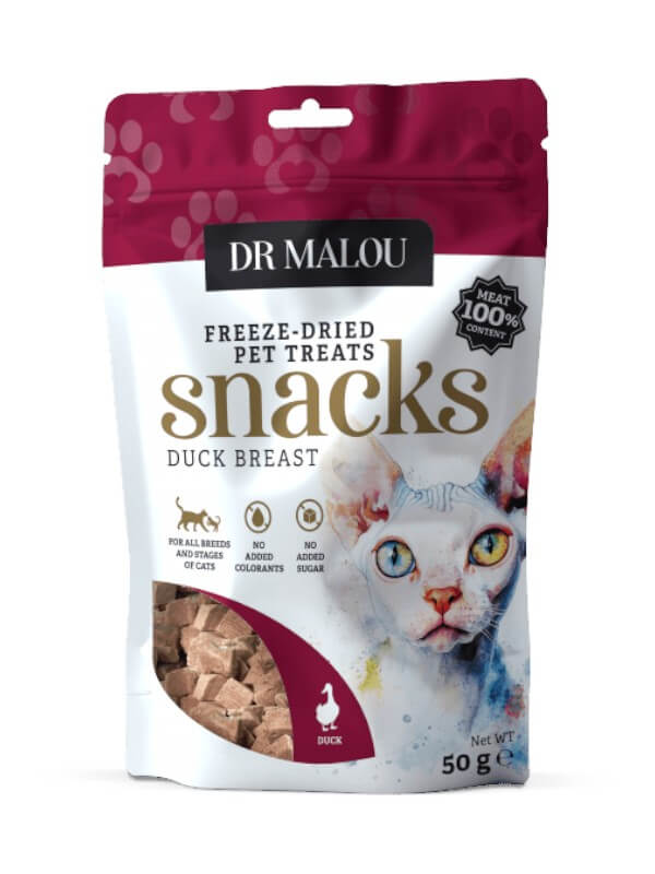 Dr Malou külmkuivatatud 100% pardi rinnafilee, 50g