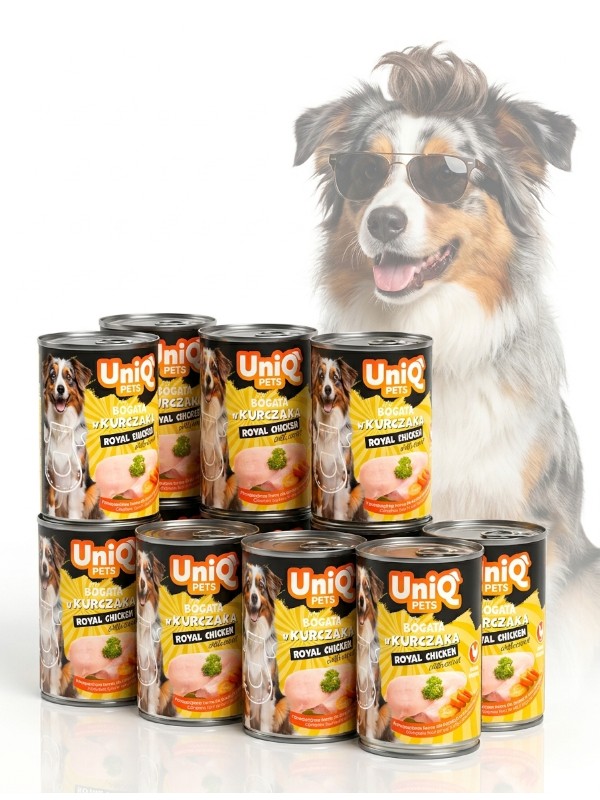 Uniq Pets Royal Chicken patee koertele, 12x375g