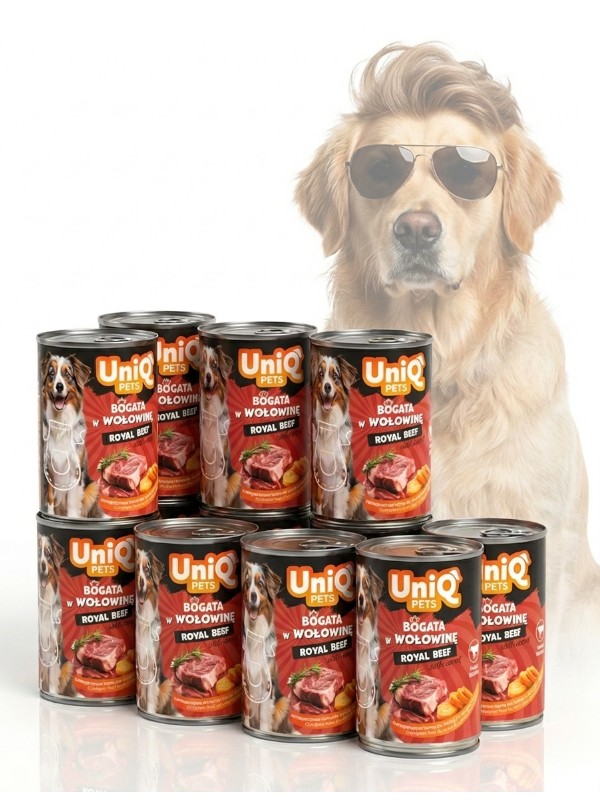 Uniq Pets Royal Beef patee koertele, 12x375g