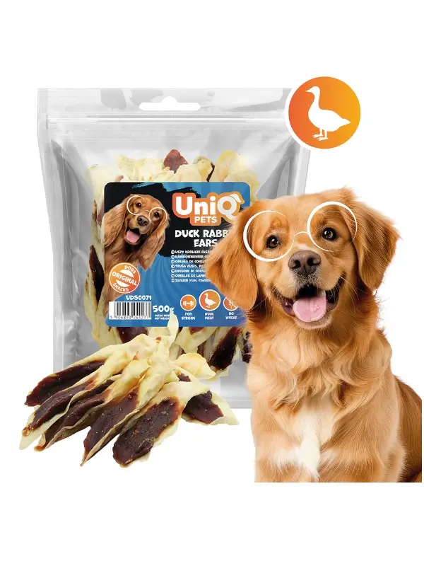 Uniq Pets küülikukõrvad pardiga, 500g