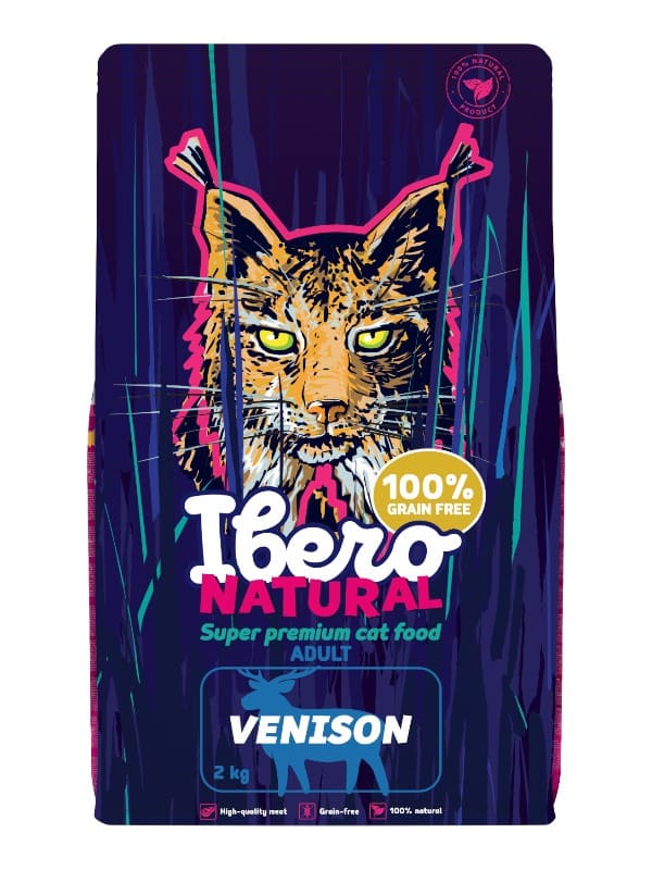 Ibero teraviljavaba täissööt täiskasvanud kassidele ulukiga, 2kg