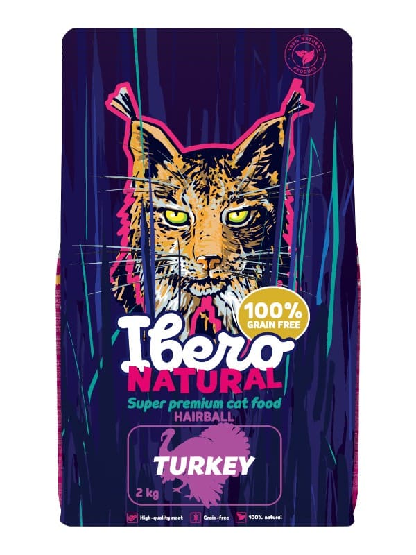 Ibero Grainfree Adult Anti-hairball kassidele kalkuniga, 2kg
