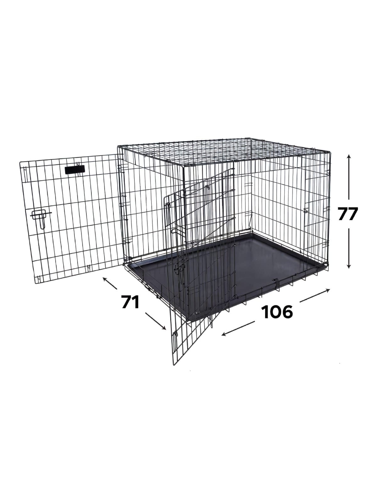 Koera puur metallist, kahe uksega 106x71x77, XL