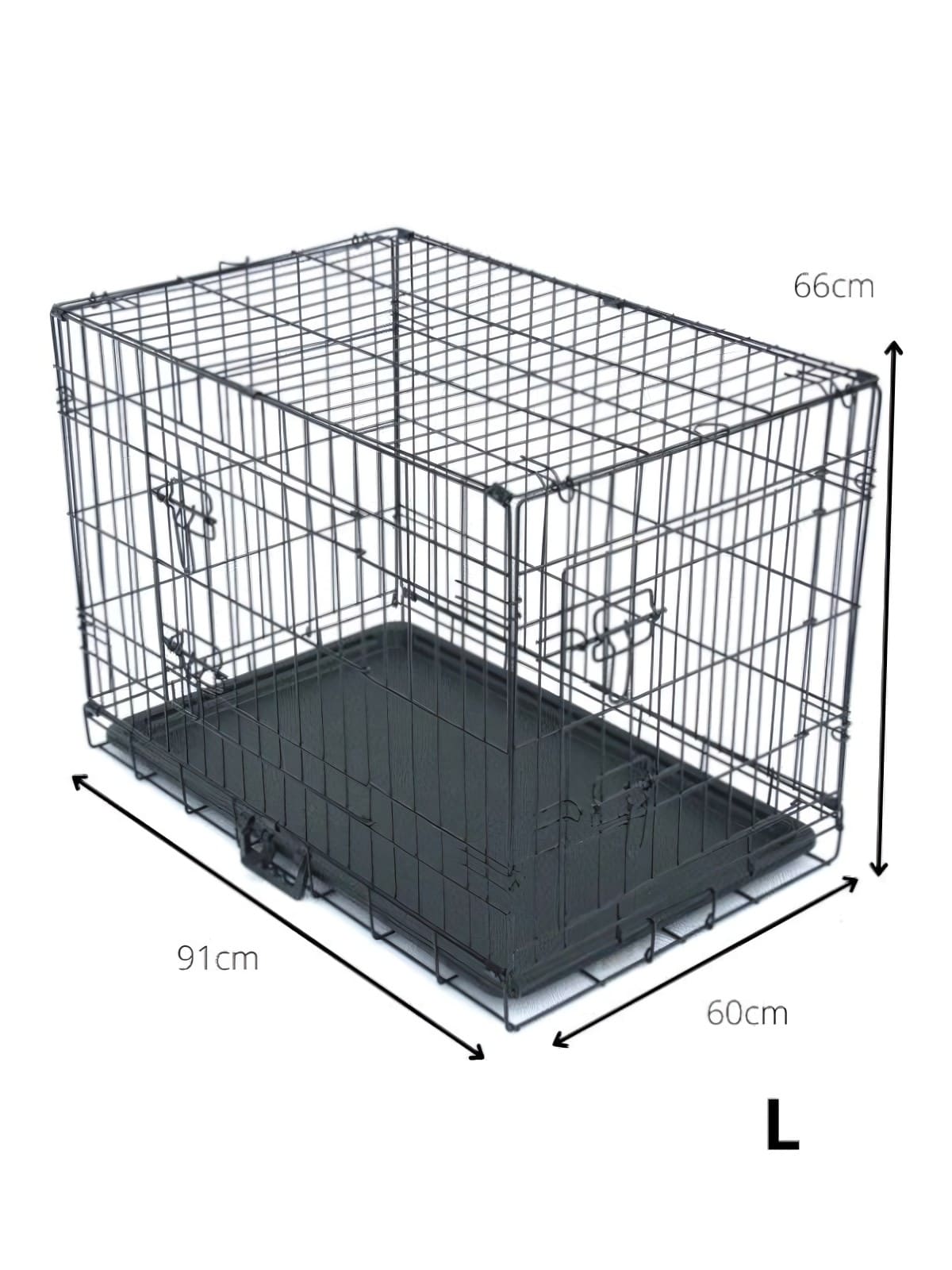 Koera puur metallist, 91x60x66, L