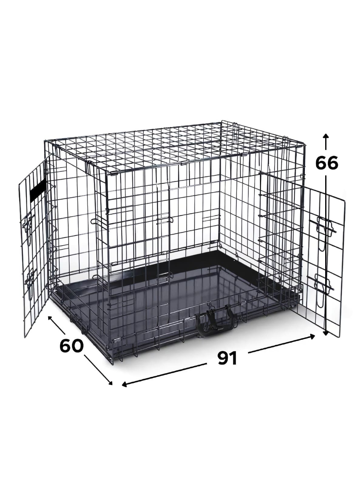 Koera puur metallist, 91x60x66, L