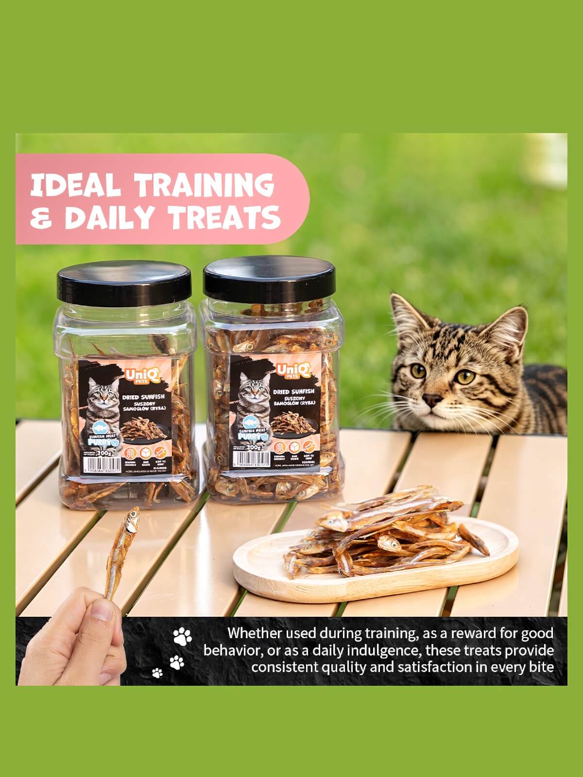 Uniq Pets Purry kuivatatud kala purgis, 200g