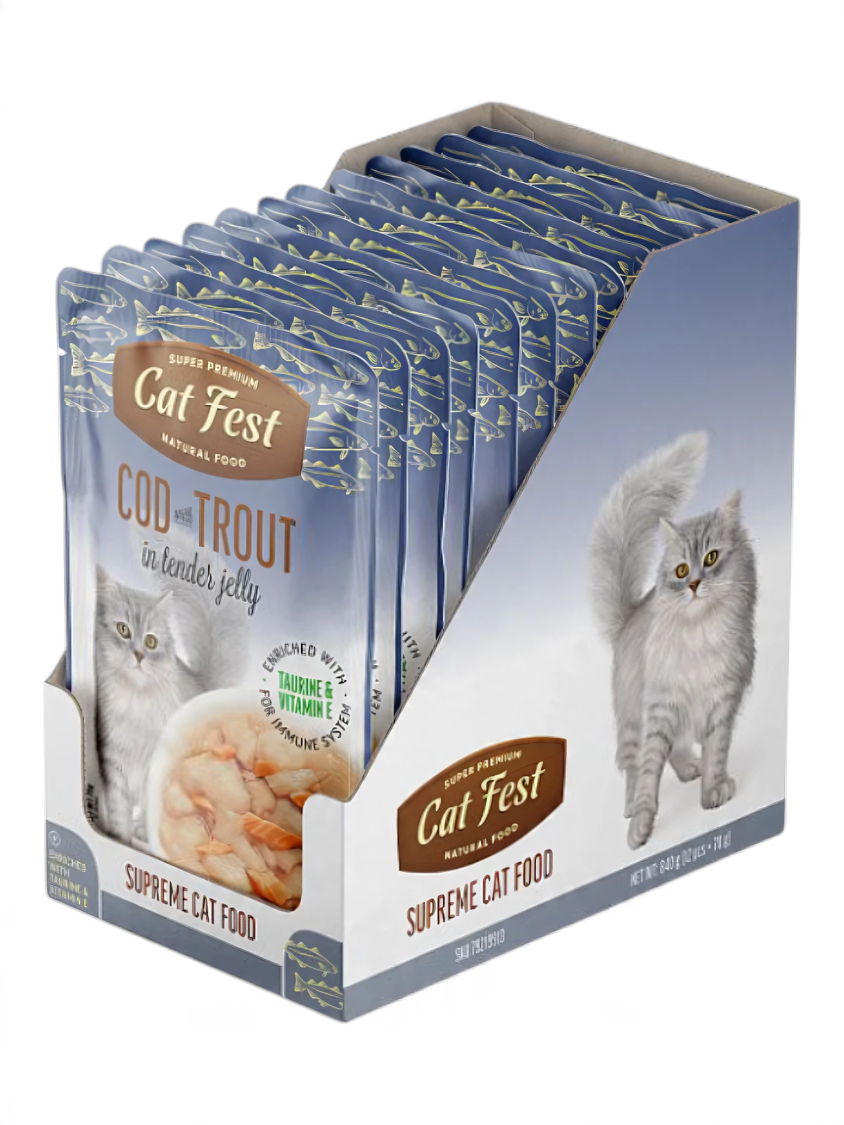 Catfest tursa ja forelliga märgtoit õrnas tarretises, 12 × 70 g
