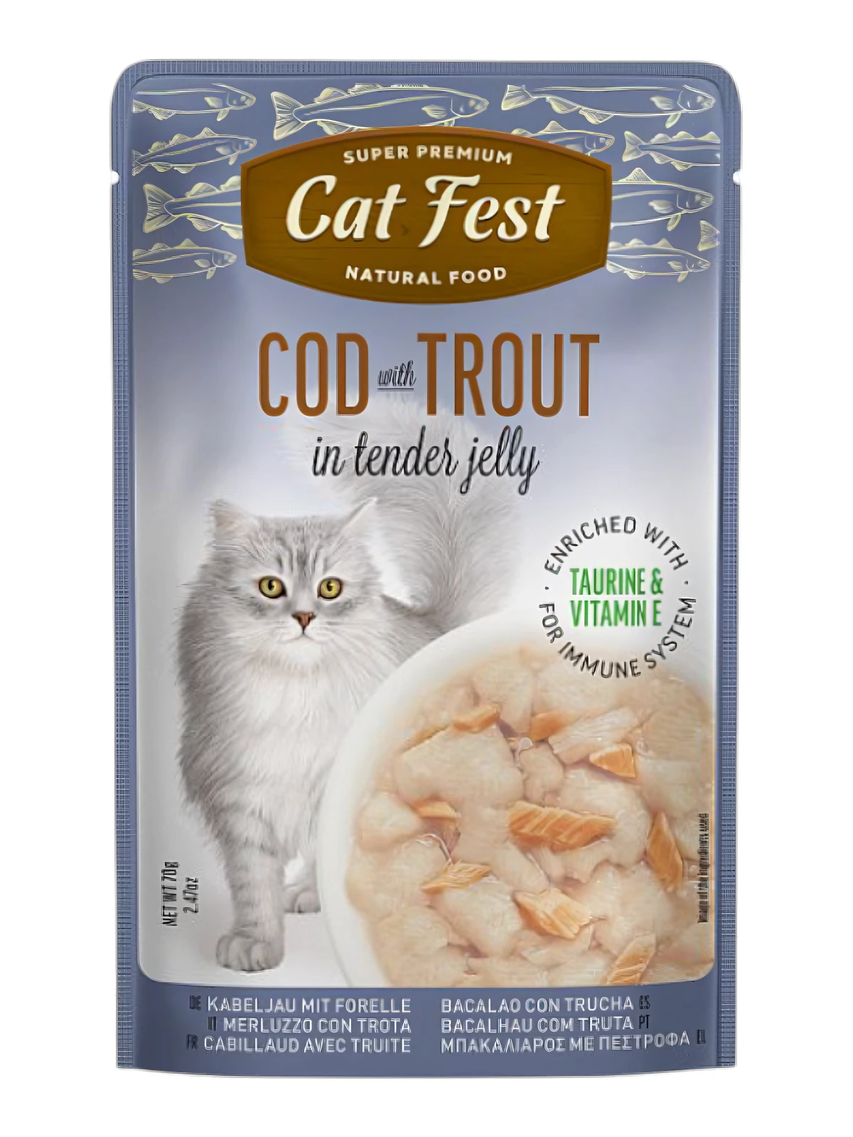 Catfest tursa ja forelliga märgtoit õrnas tarretises, 12 × 70 g